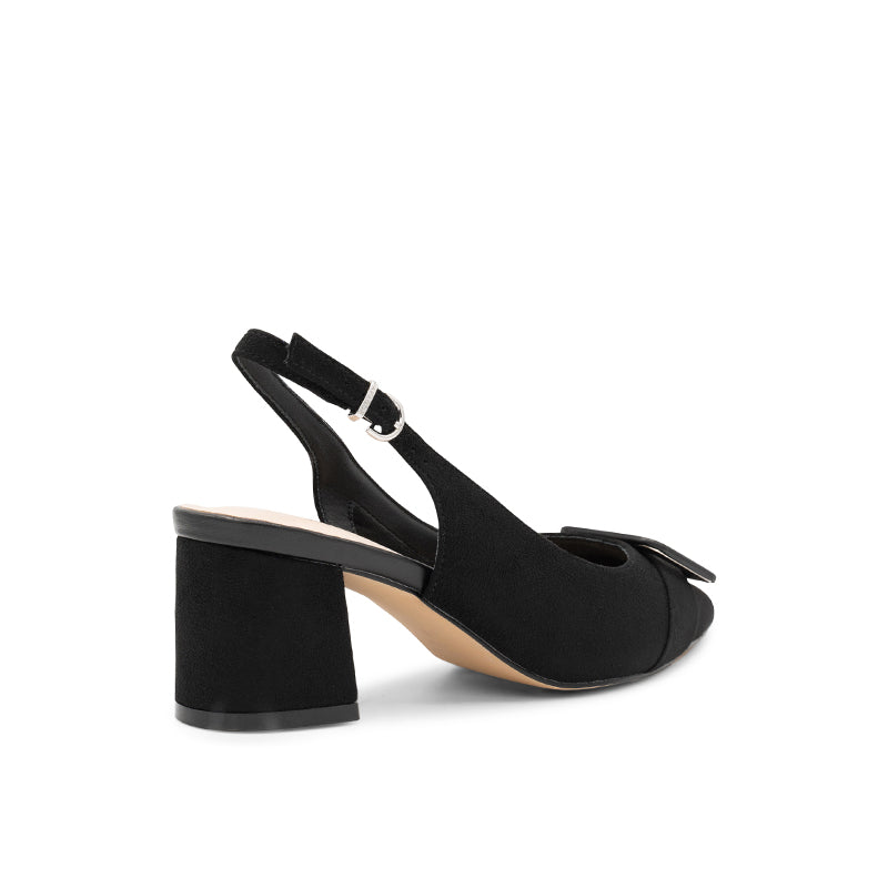 Black block heel slingback shoes shop