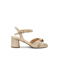 Goldene Knöchelriemensandalen
