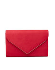 Red clutch bag on a white background