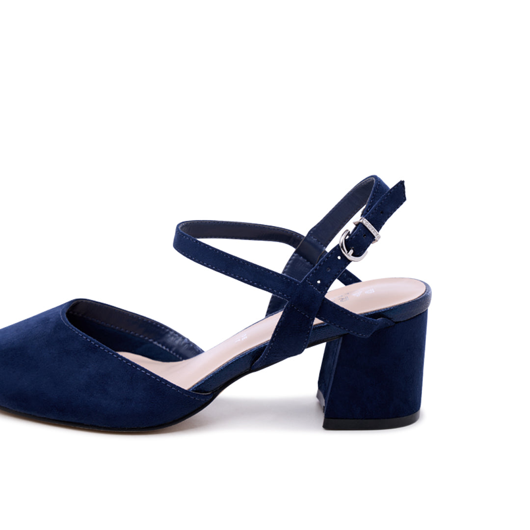 Block Heel Navy Shoes