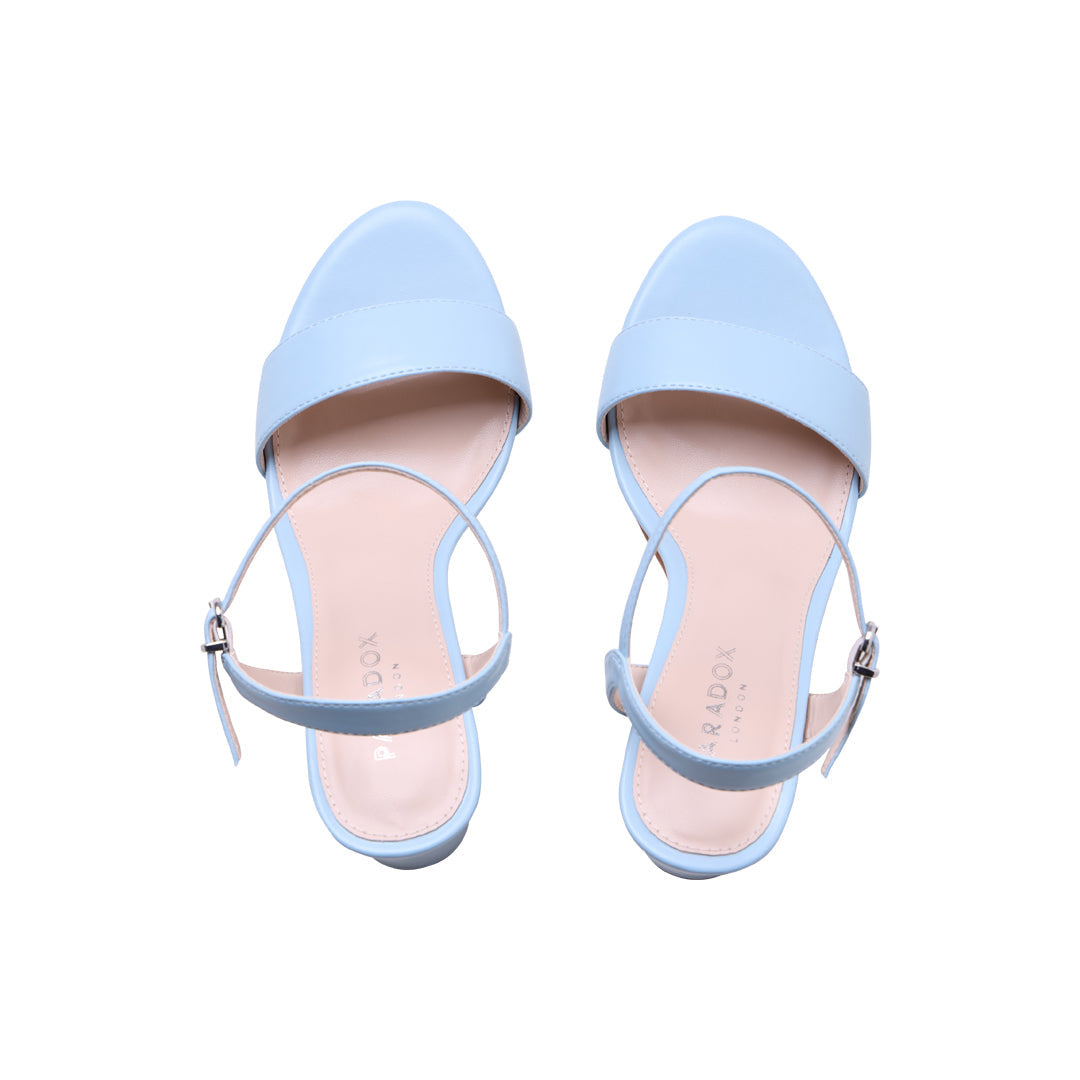 Powder Blue Heeled Sandals