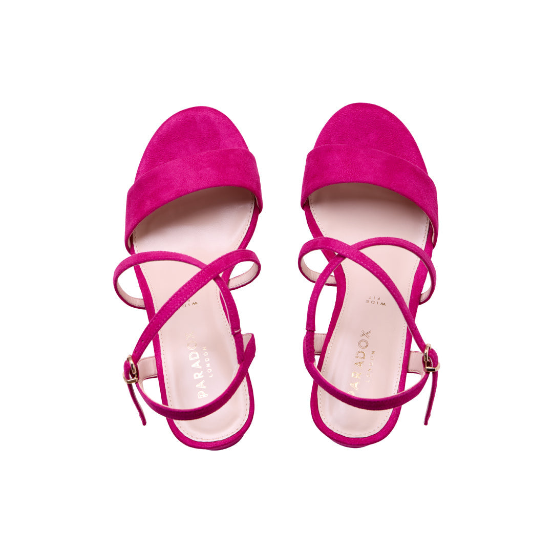 Fuchsia block heels