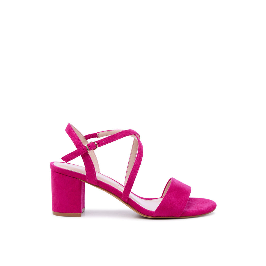 Fuchsia wide fit heeled sandals
