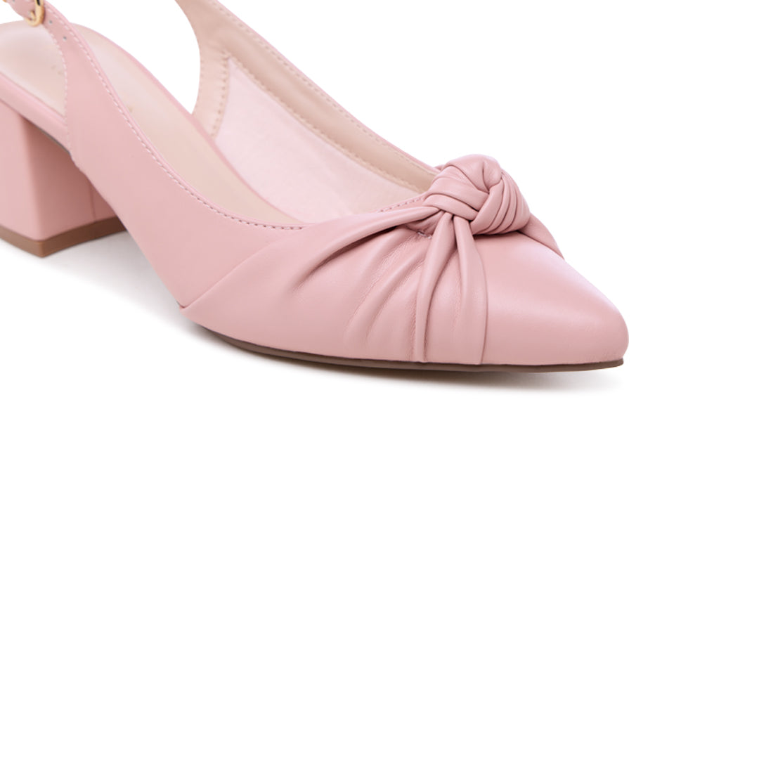 blush block heels for wedding gues
