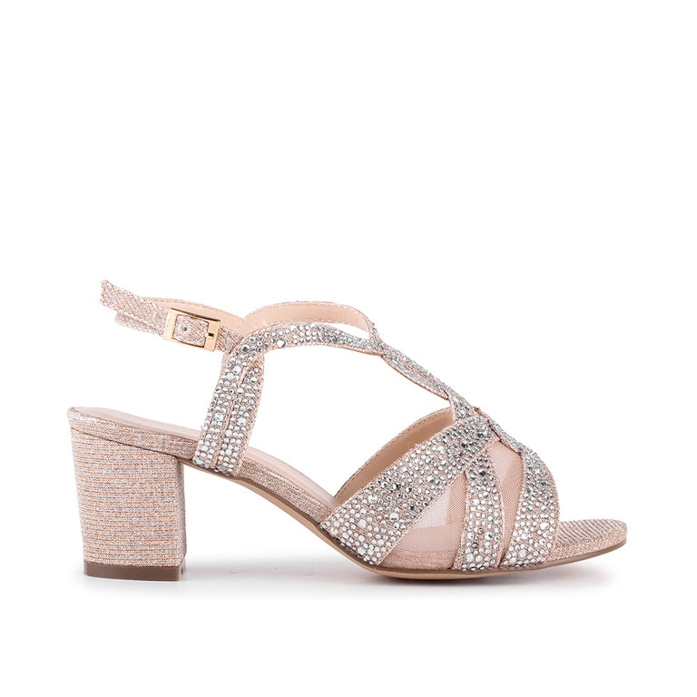 The Babilos Champagne Women's Dress Block Heel Sandals