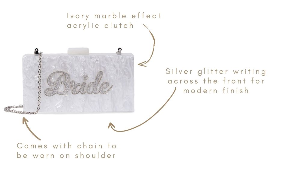 Bride Box Clutch Bag, Marble Ivory 